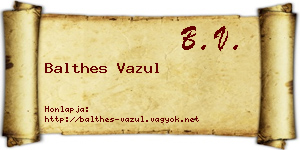 Balthes Vazul névjegykártya